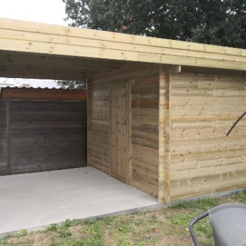 Abri de jardin en bois Toit Terrasse avec auvent